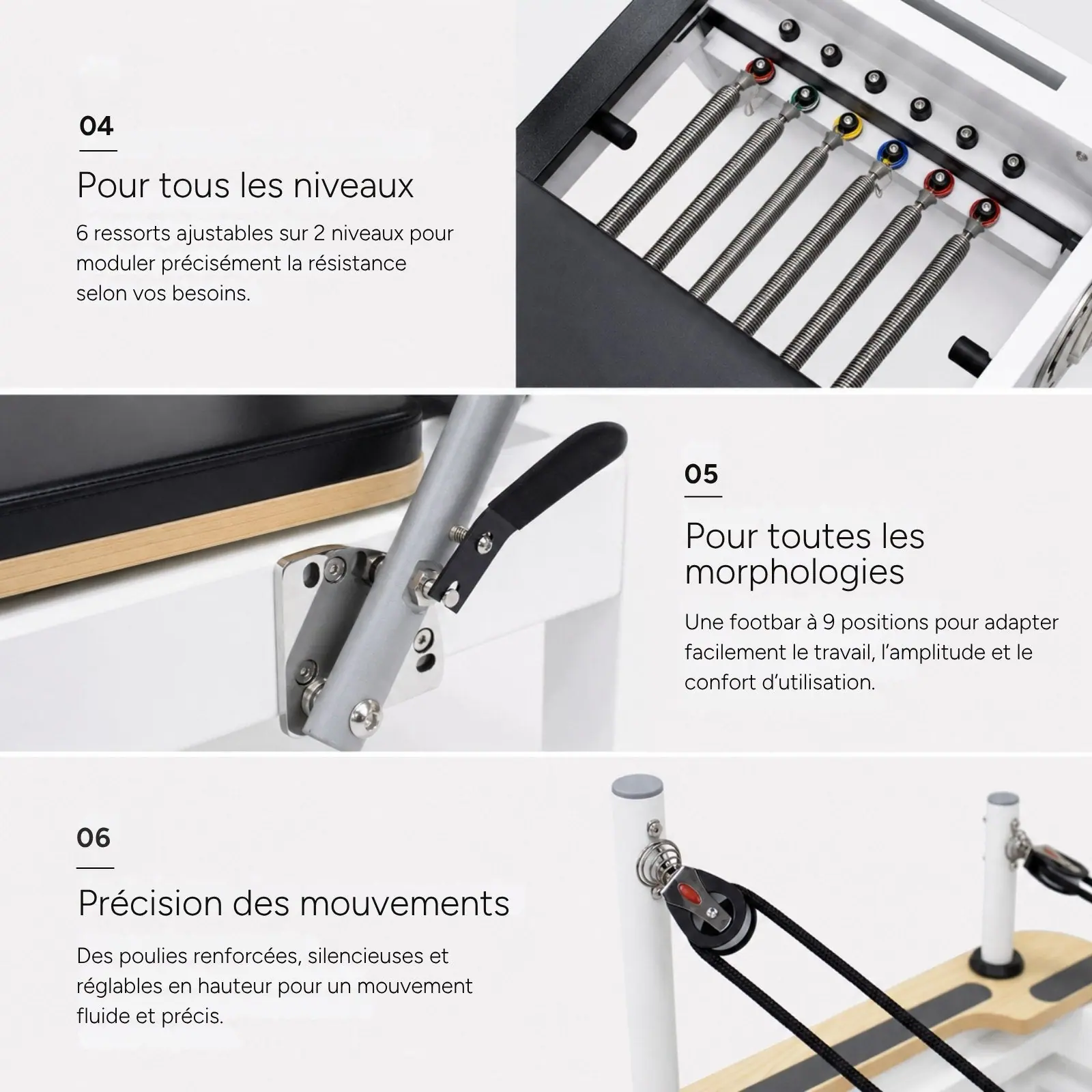 AERO Pilates Reformer mit Rahmen aus eloxiertem Aluminium