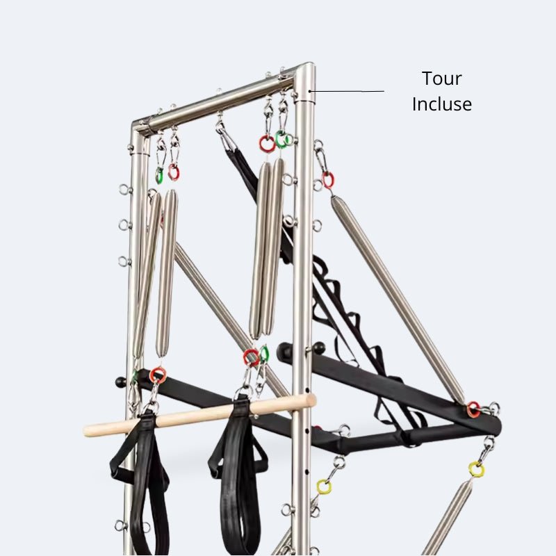 Reformer Pilates Aero avec tour, cadre aluminium anodisé, vue 3