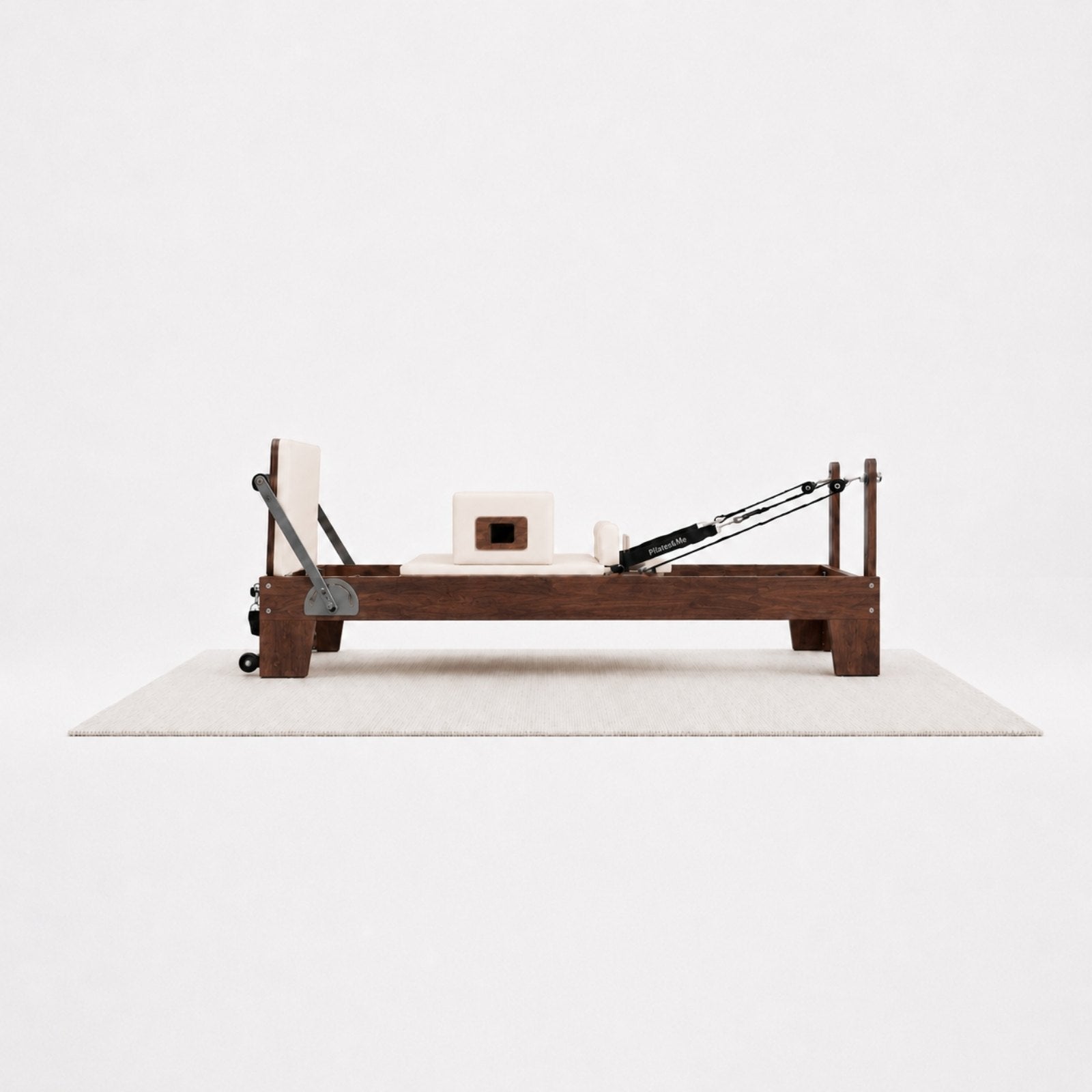 Reformer Pilates Heritage en noyer massif, sellerie crème, vue 2