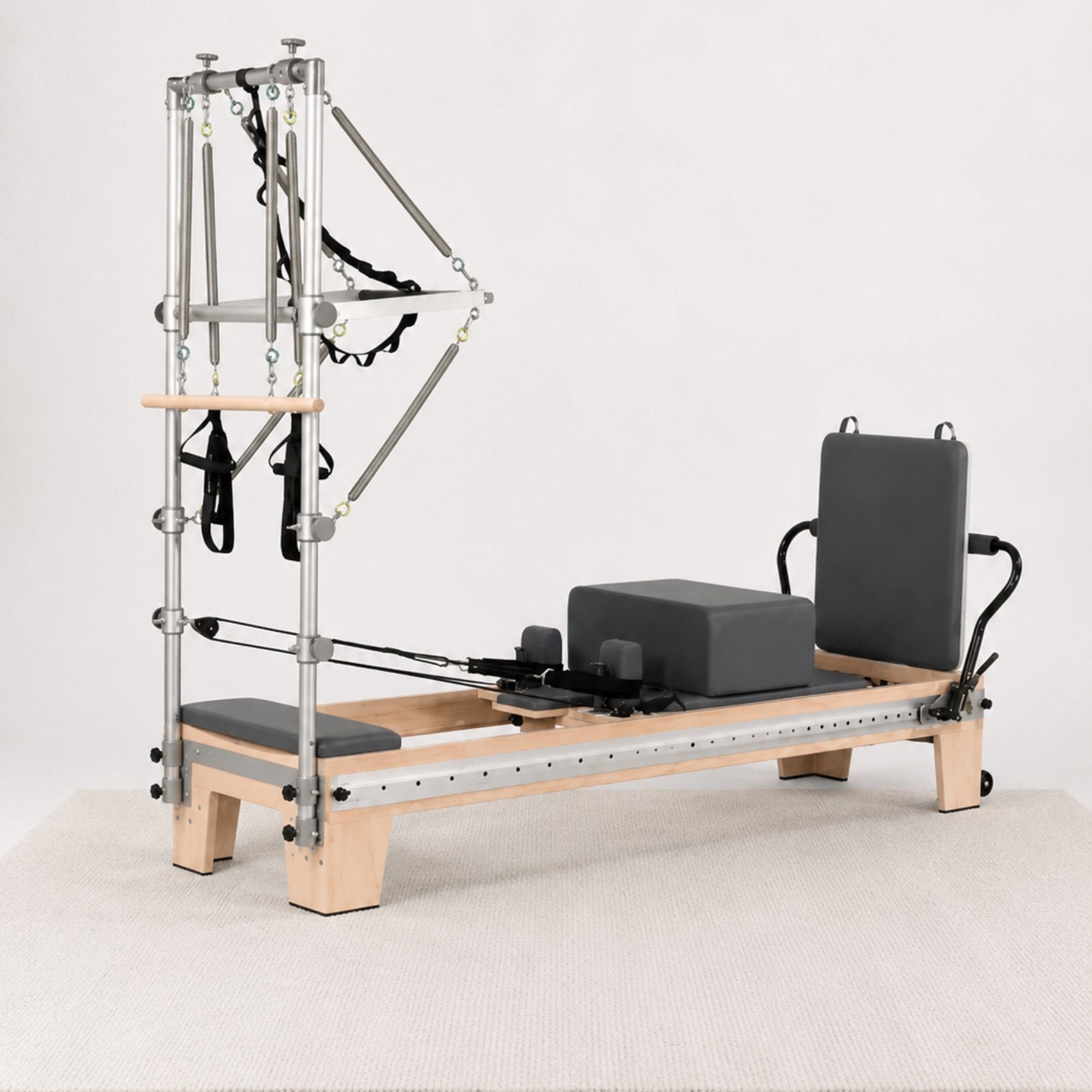 Reformer Pilates Track avec tour demi-trapèze rabattable, vue 1