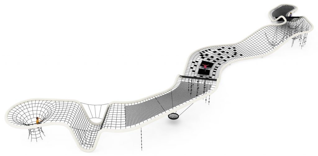 structure tubulaire de jeu snake pour aire de jeux exterieure