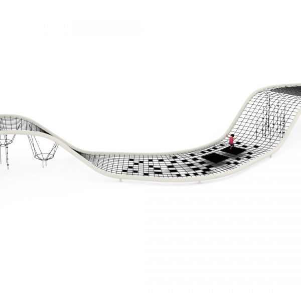 structure tubulaire de jeu snake pour aire de jeux exterieure