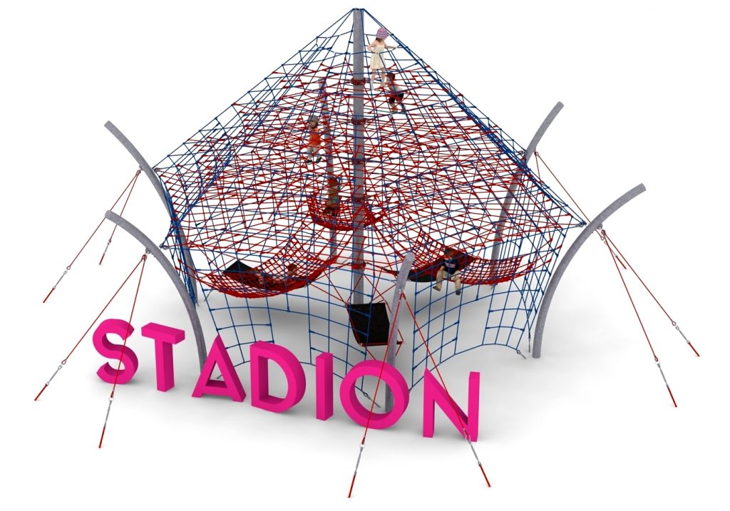 stadion structure de cordes à mât central
