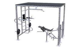Station de musculation extérieure multifonction avec toit
