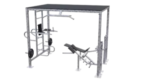 Station de musculation extérieure multifonction avec toit