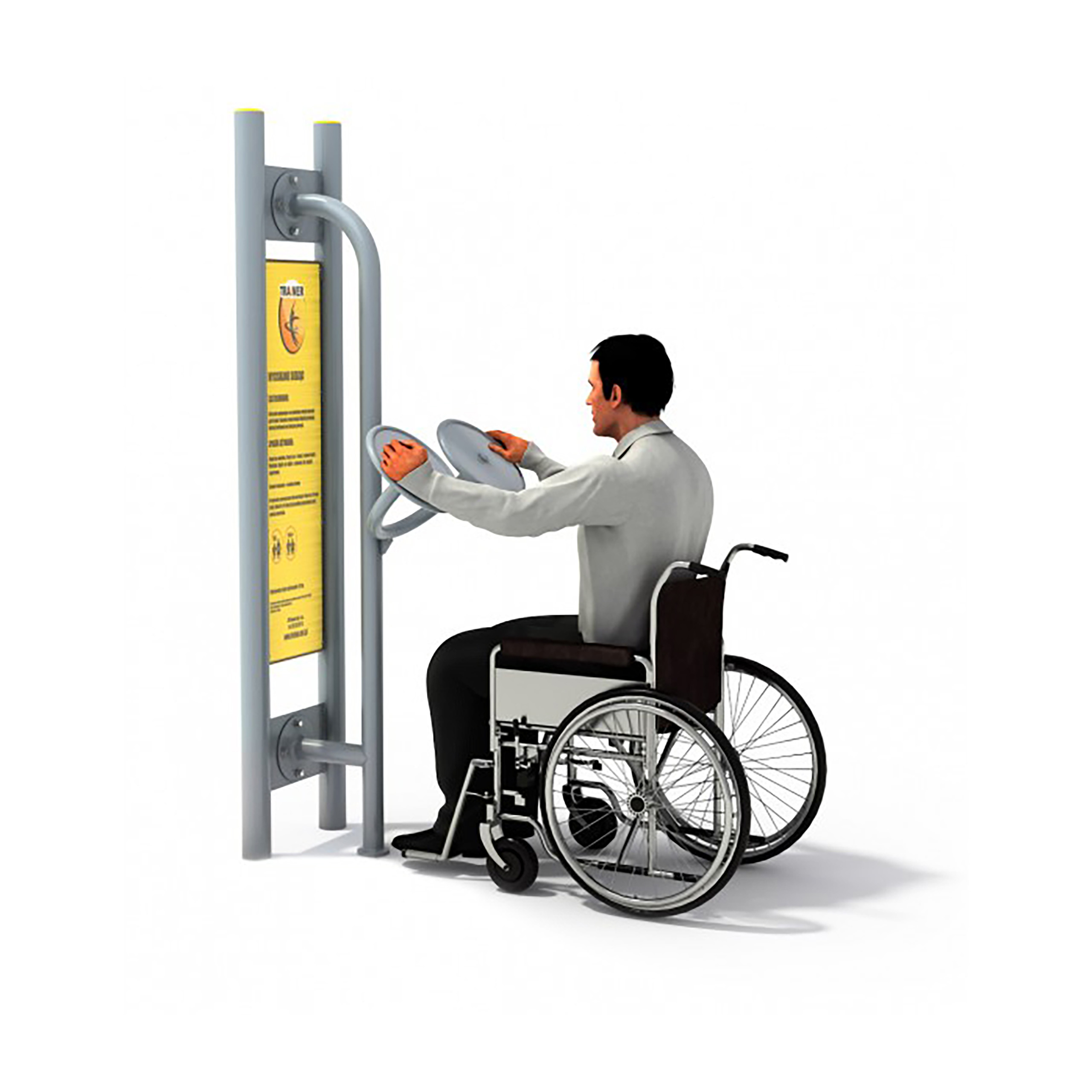 TRAINER Volants PMR - appareil de fitness exterieur accessible fauteuil roulant