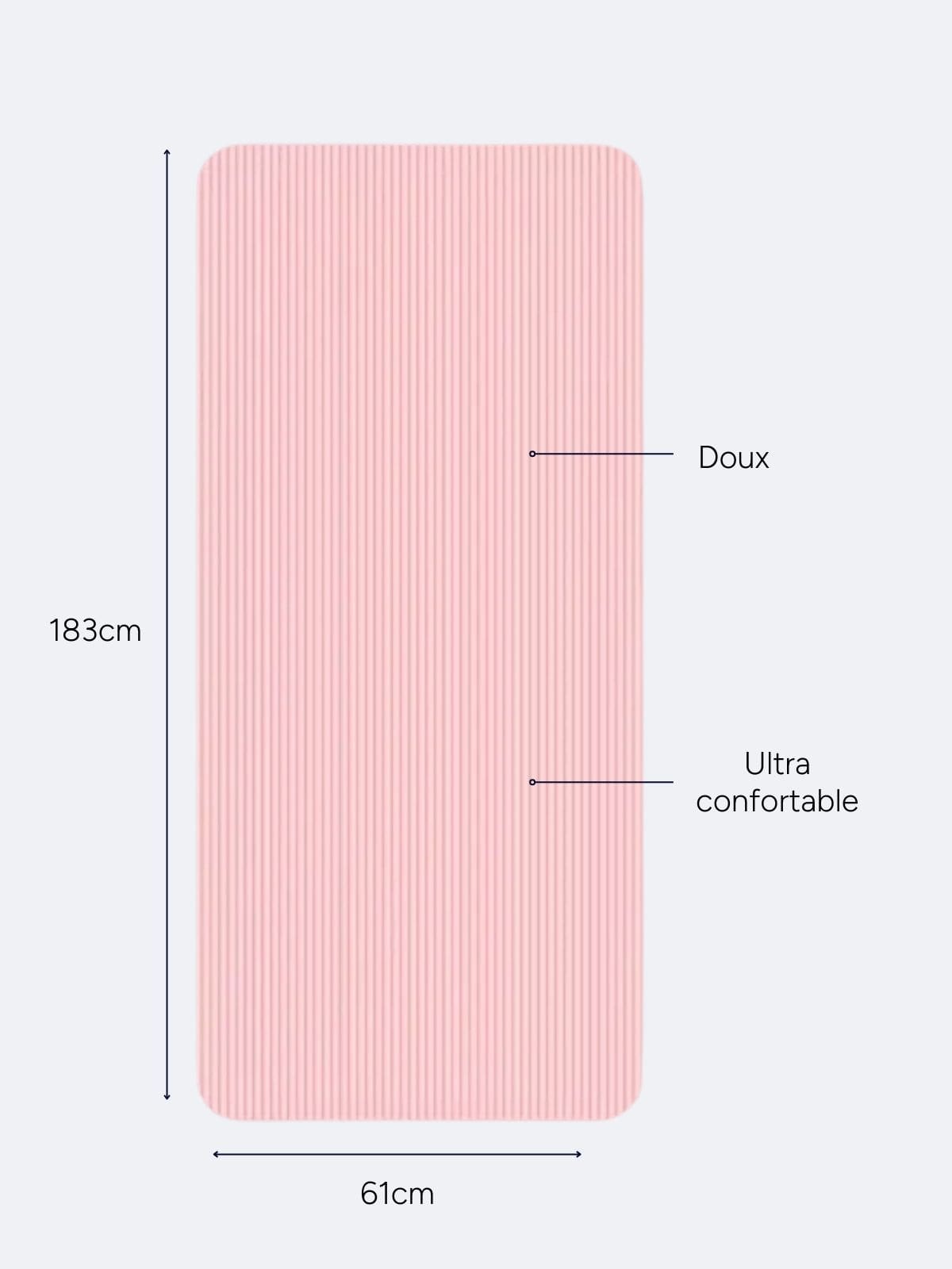 Tapis de Pilates 183 x 61 cm en TPE antidérapant, vue 4