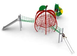 structure de jeu thématique pomme en corde pour aire de jeux
