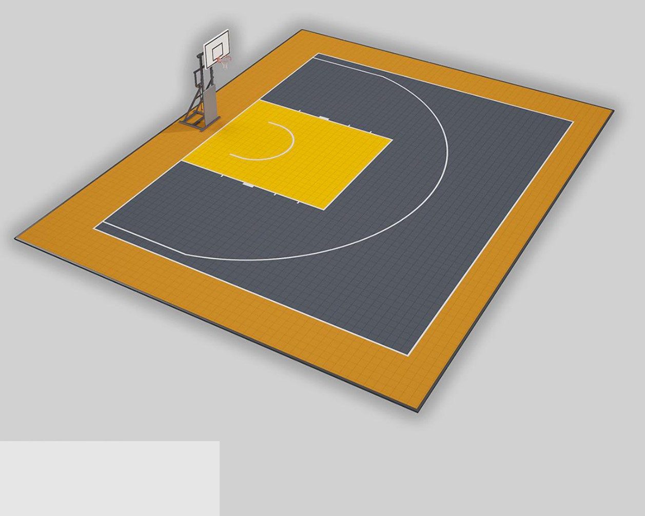 Terrain de basket 3×3 modulaire 17,3 × 14,1 m