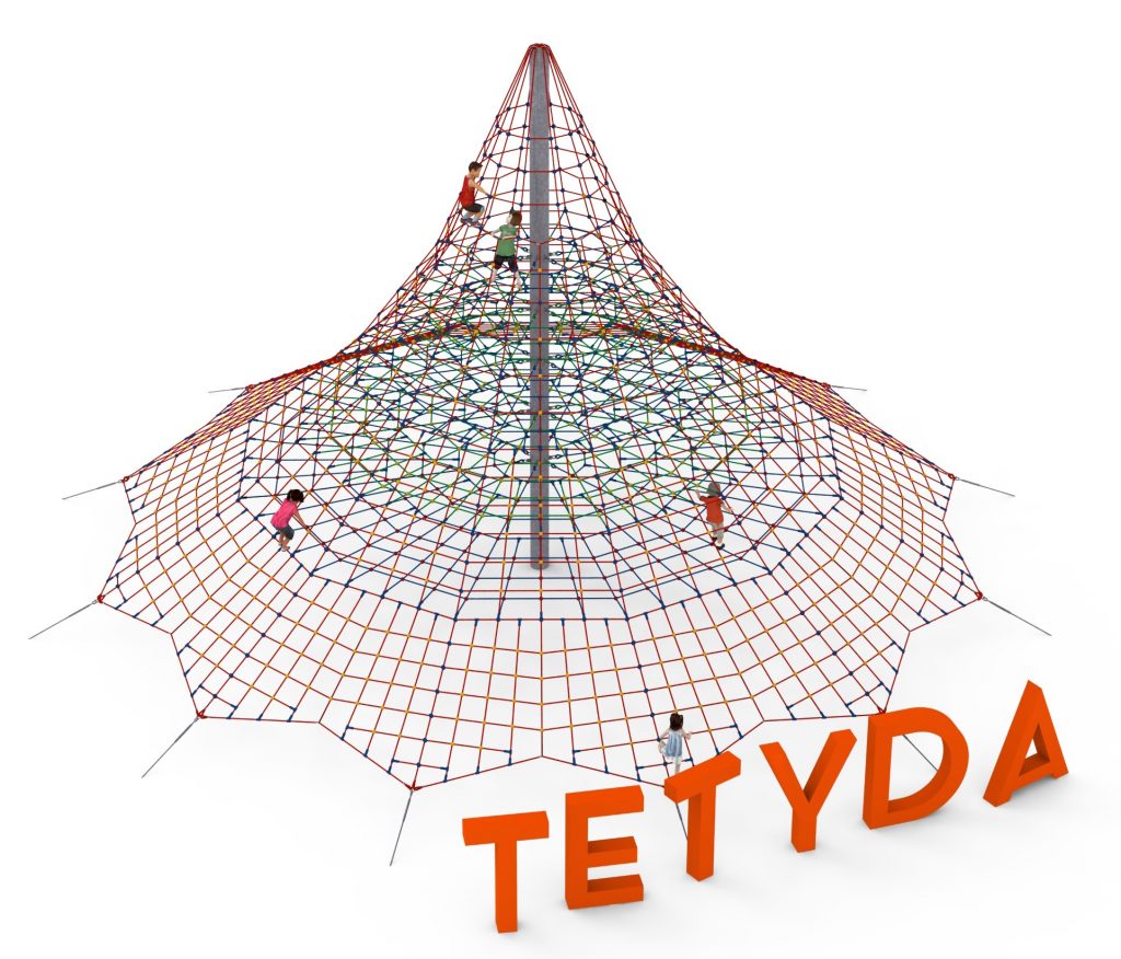 pyramide de jeu en corde 9 m pour aire de jeux exterieure