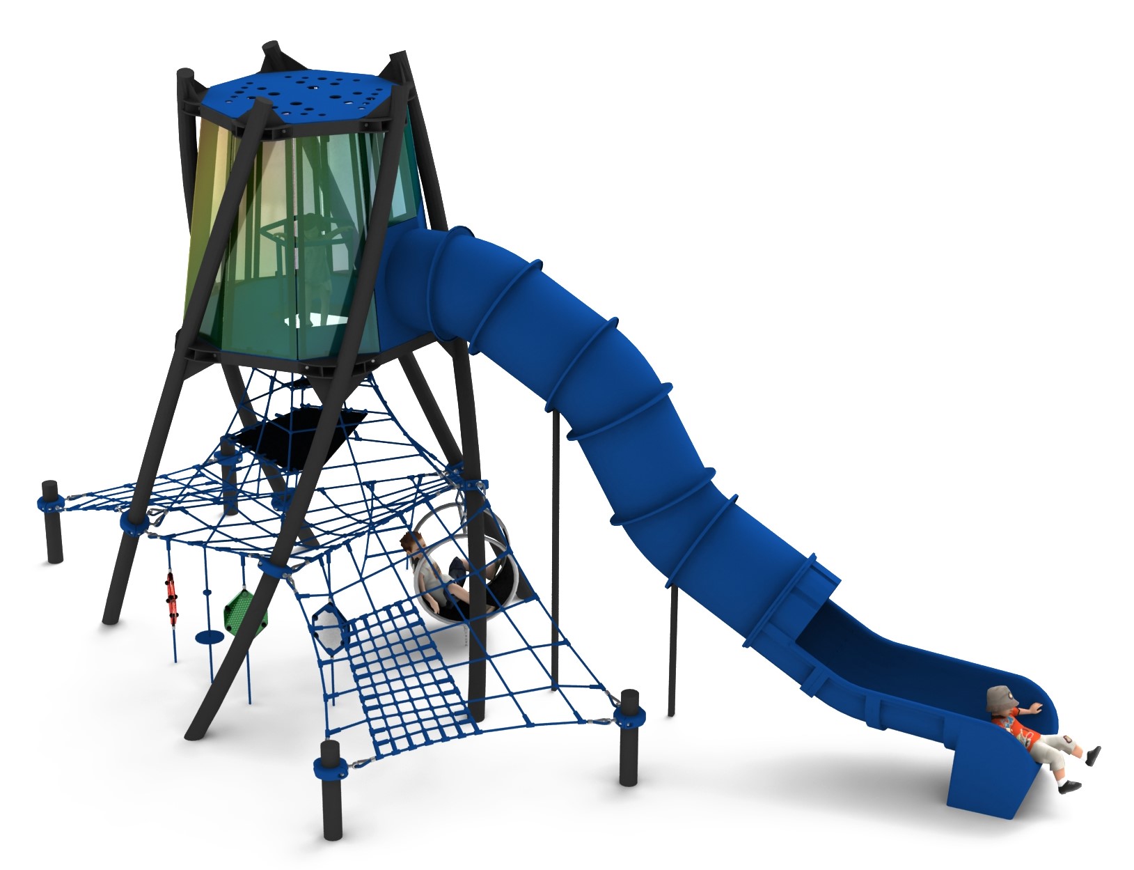 tour de jeu torsadee pour aire de jeux