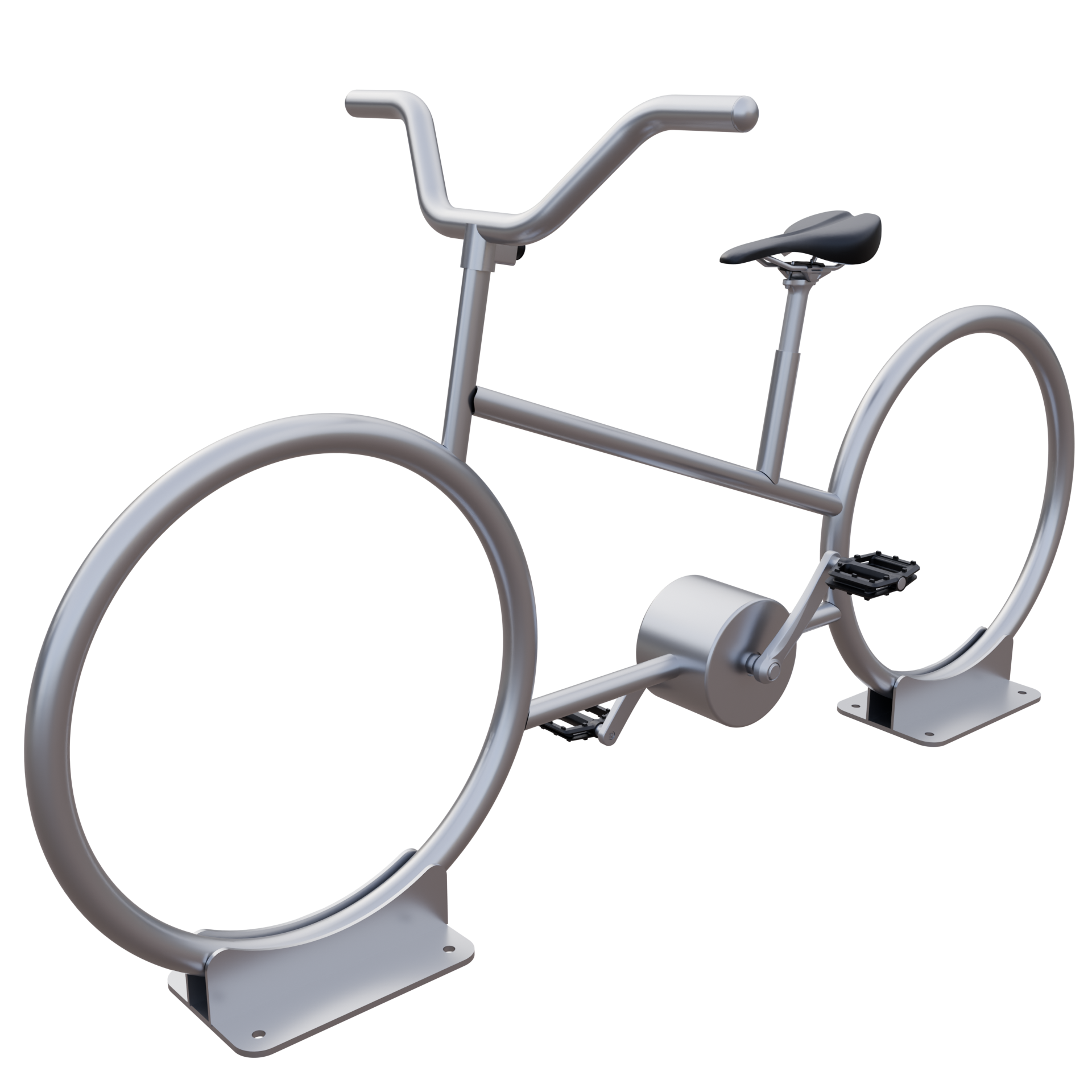 Vélo droit extérieur autoalimenté version collectivités