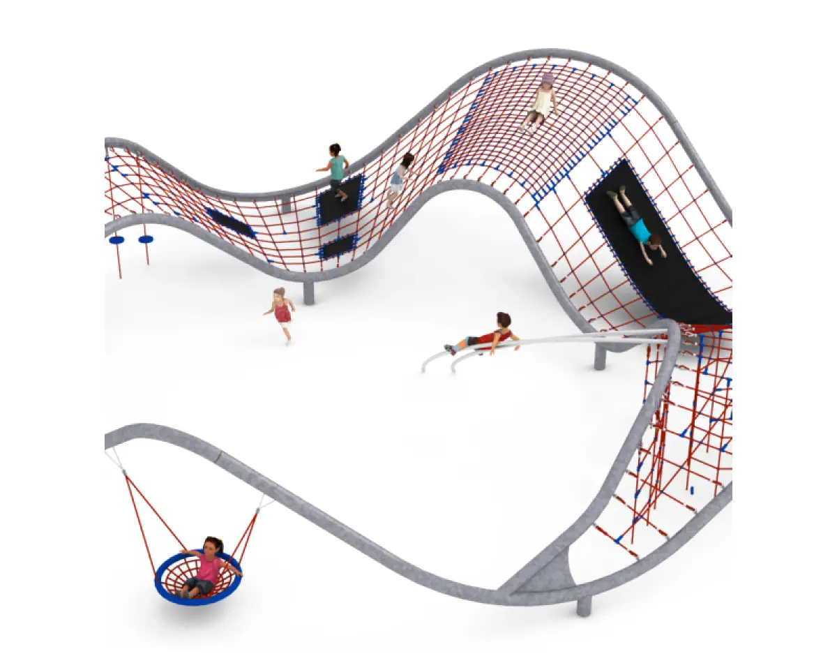 Peacock - Large Double-Loop Tubular Climbing Structure