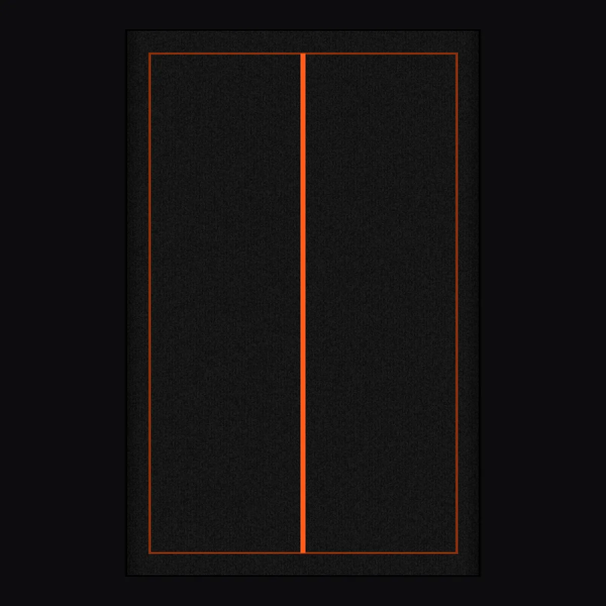 Piste Gazon 16 mm H2 Basic, vue de dessus, marquage orange sur gazon noir
