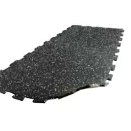 Dalle puzzle caoutchouc 10 mm noir moucheté gris – sol sportif professionnel