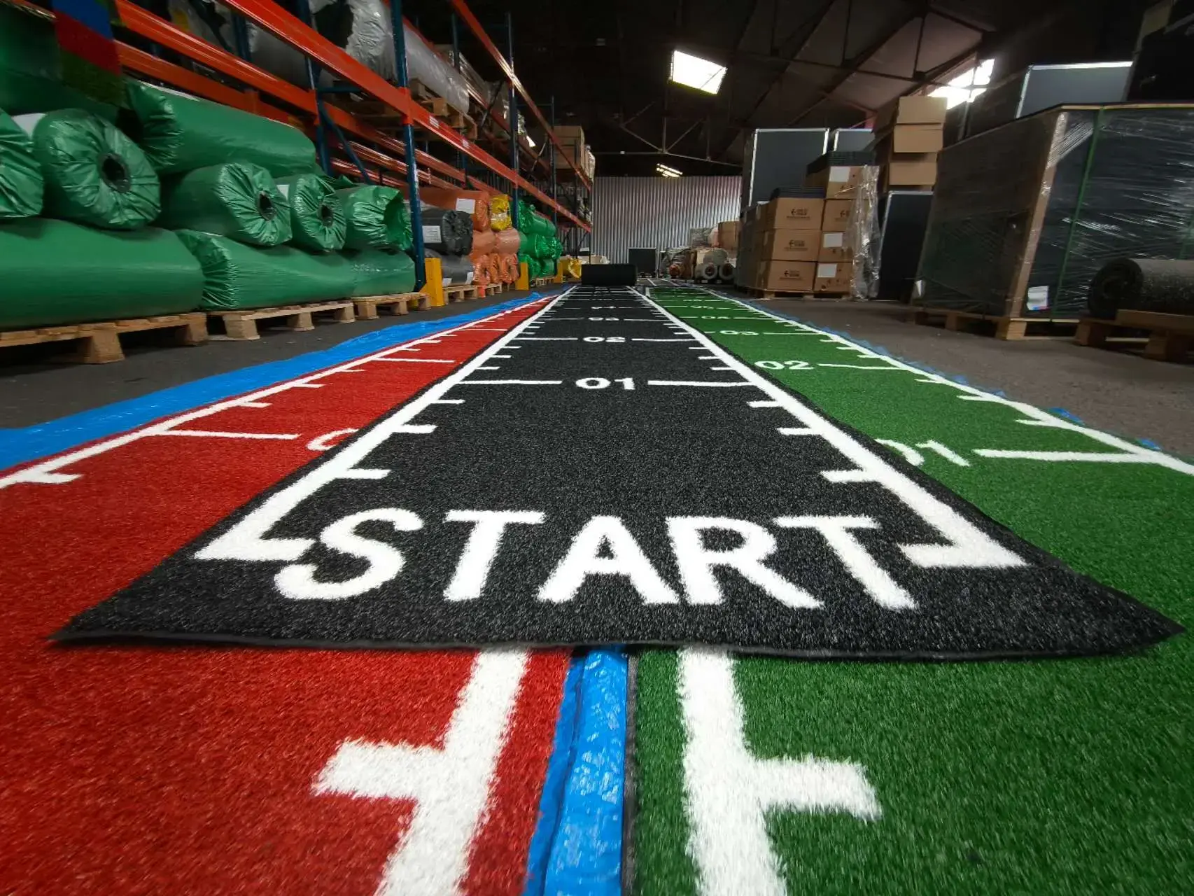 Kunstgras CrossFit 10 x 1 m groen, Curled kort haar